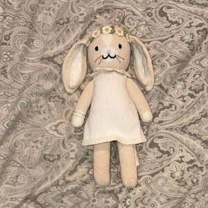 Cuddle & Kind Cream Knit Bunny with Floral Headband